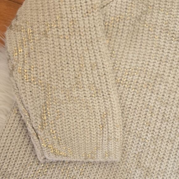 Zara Knit Cream and Gold Sweater - Picture 4 of 4